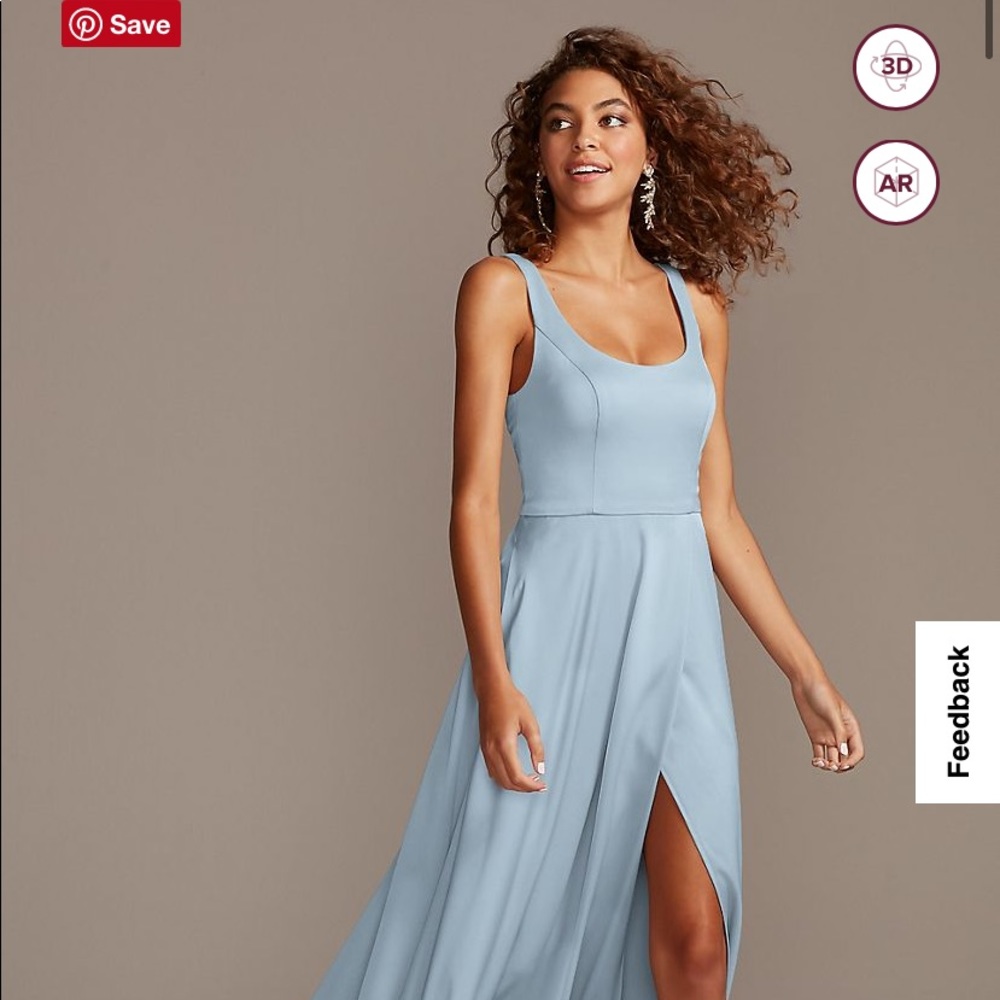 David’s Bridal crepe-back satin scoop tank bridesmaid dress Size 12 NWT